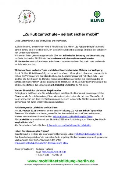 Aufruf - Zu Fuß zur Schule