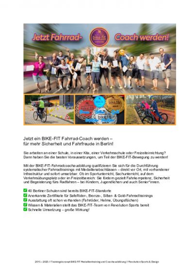 BIKE-FIT - Angebot Coach-Ausbildung