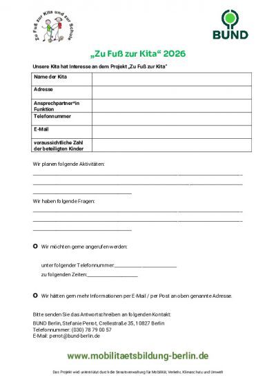 Anmeldebogen Kita 2026